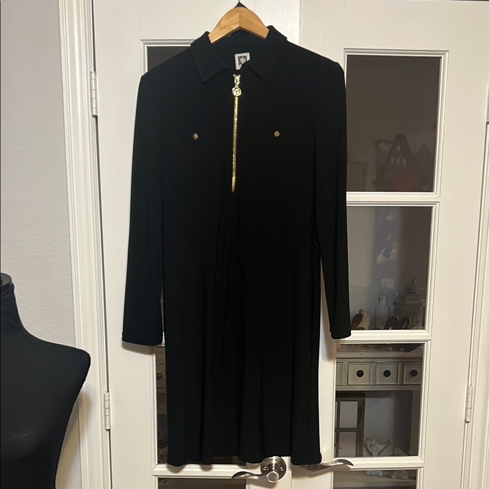 Elegant Black Dress with Gold Accents